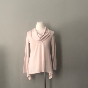 Joan Vass asymmetrical blouse with cowl neck